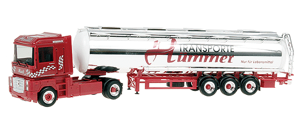 European Trucks - Tractor/Trailer - Renault Magnum 2-Axle Cabover -- w/3-Axle Tank Semi-Trailer "Huemmer"