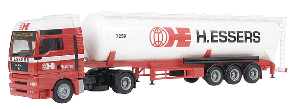 European Trucks - Tractor-Trailer - MAN TG-A XXL 2-Axle Cabover -- w/3-Axle Bulk Tank Trailer - Essers (red, white, black)