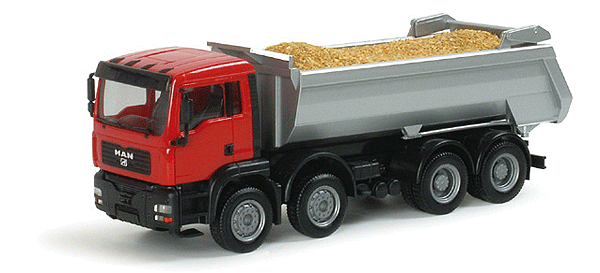 European Construction Equipment - Trucks -- MAN TGA M Cabover 4-Axle Dump Truck w/Sand Load - "Hochtief"