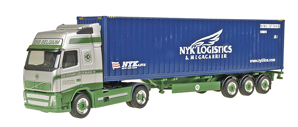 European Trucks - Tractor-Trailer - Volve FH Globetrotter 2-Axle Cabover -- w/40' 3-Axle Chassis & Hi-Cube Container - EKB Belgien/NYK Logistics