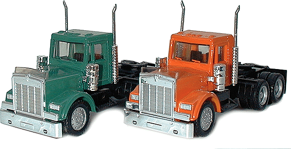 American Trucks - Tractor Only - Kenworth W-900 3-Axle Conventional -- Short Chassis - Painted (orange or green)