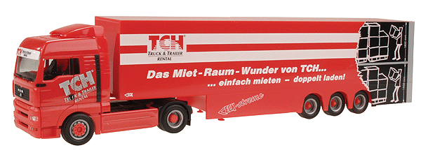 European Trucks - Tractor-Trailer - MAN TGA XLX2-Axle Cabover -- w/3-Axle "Two Story" Reefer Trailer TCH
