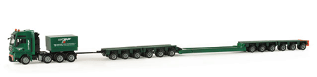 European Trucks Tractor TRailer MAN TGX XLX -- 4-Axle Heavy Tractor w/12-Axle Lowboy Flatbed W. Mayer