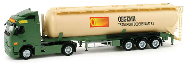 Truck Volvo FH GL Tractor w/Bulk Tank Trailer -- Oegema (green, cream, German Lettering)