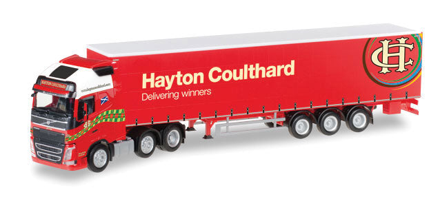 Volvo FH Tractor w/Curtain-Wall Trailer - Assembled -- Hayton Coulthard (red, white)