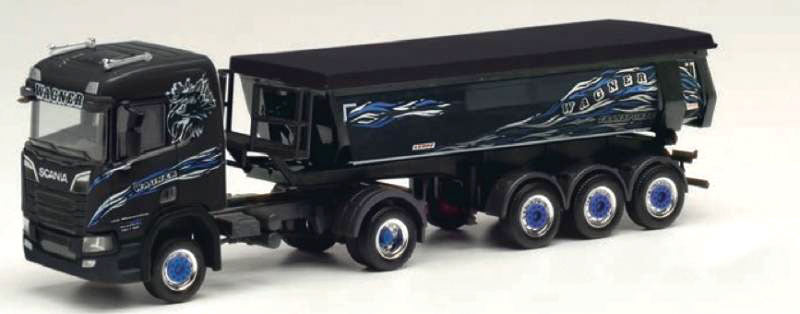 Scania CR 20 Tractor with Dump Trailer - Assembled -- Wagner (black, gray)