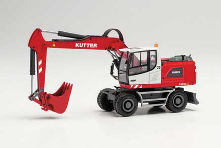 Liebherr 920 Mobile Excavator - Assembled -- Kutter (red, white, German Lettering)