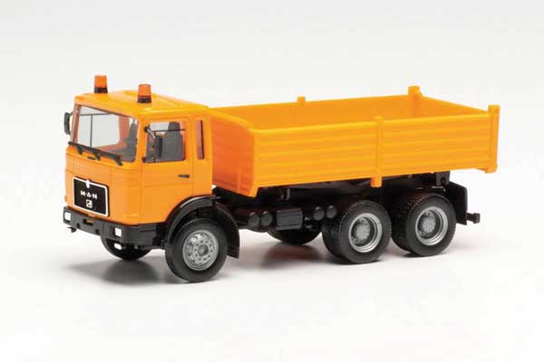 MAN Dump Truck - Assembled -- Orange, Black