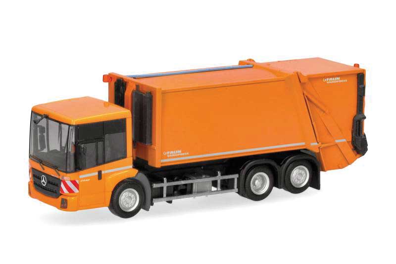 Mercedes-Benz Econic Faun Garbage Truck - Assembled -- Orange