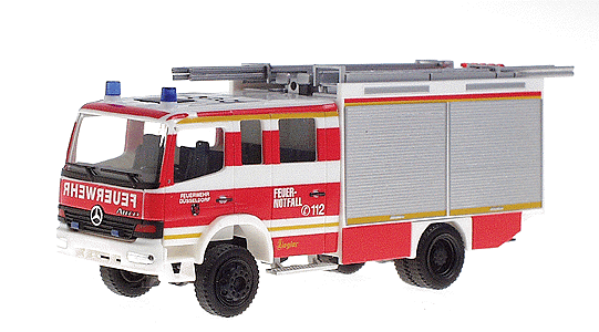 Emergency - Fire Dept. Vehicles -- Mercedes Atego LF 16/12 Sedan Cab Pumper Dusseldorf (white, red & yellow)