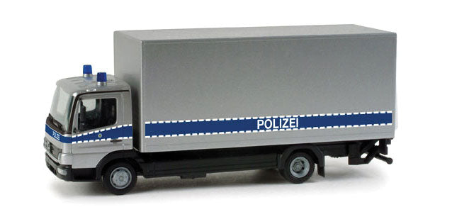 Emergency Mercedes Atego Box Truck -- Police (silver, blue, German Lettering)