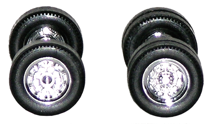 Tractor Wheelsets -- Chrome, 2 Front, 4 Rear-1