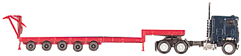 American Semi Truck - Freightliner -- Medium, Drop-Deck Trailer
