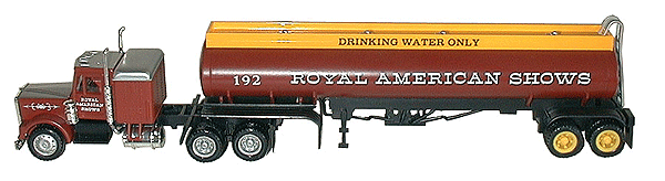 American Trucks - Tractor/Trailer - Kenworth -- W-900 w/Sleeper & Elliptical Tank - Royal American Shows