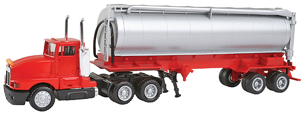 Truck Kenworth T-600 Tractor -- With Waling Liquid Feed Tank Trailer (red Tractor, aluminum Trailer)