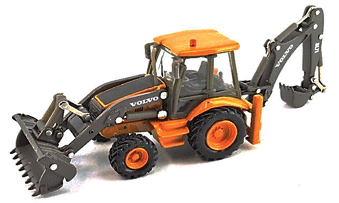 Volvo BL 71 Backhoe - Assembled -- Orange, Black-1