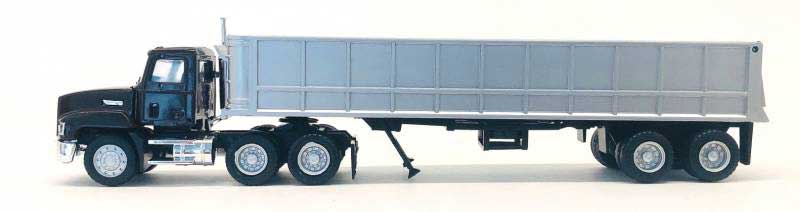 Mack Short Tractor with Dump Trailer - Assembled -- Various Standard Colors