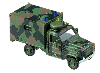 Roco Mini-Tanks Modern German Army BW - Light Trucks -- Mercedes G-Class Military Police w/Nonworking Blue Lights
