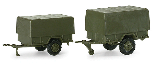 Herpa Military - US/NATO - Trailers -- M101 & M105 Single-Axle Trailers