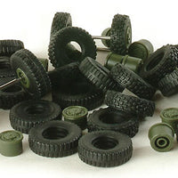Assorted Armies - Accessories -- "Rubber" Tires & Wheels pkg(46)