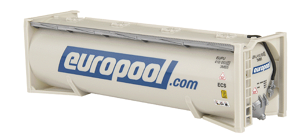 Intermodal - 30' Dry Bulk Pressure Containers -- Europool (gray, blue)