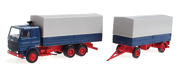 Scania Flat Bed w/2-Axle Trailer