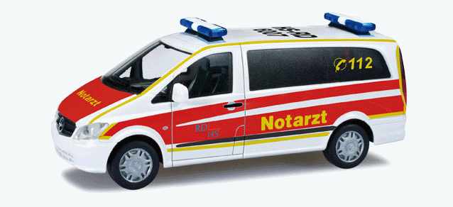 Mercedes-Benz Vito Passenger Van - Assembled -- Heinsberg, Germany Fire Department (Red, white, yellow, German Lettering)