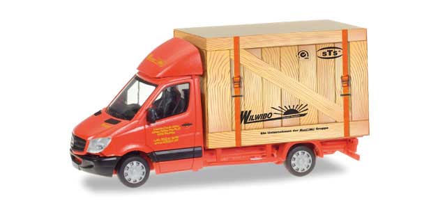 Mercedes-Benz Sprinter Box-Body Truck - Assembled -- Wirtz (red, Wood Crage Fraphics, German Lettering)