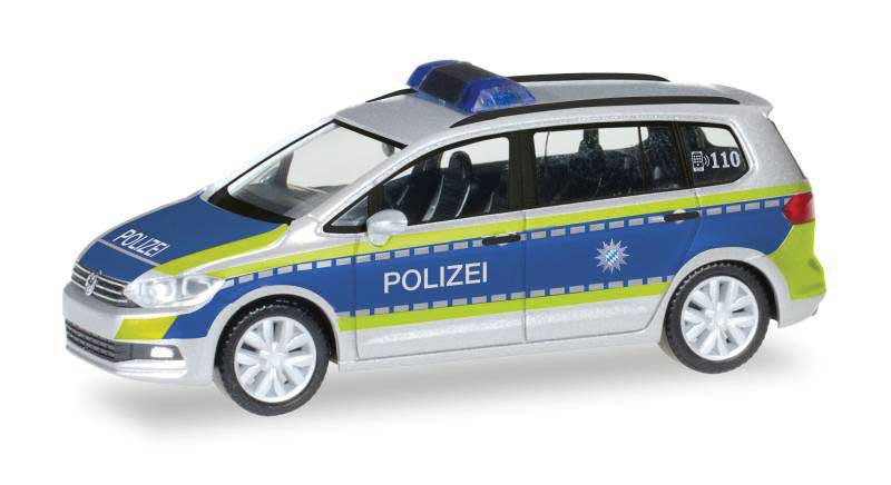 Volkswagen Touran Station Wagon - Assembled -- Police (silver, blue, yellow, German Lettering)