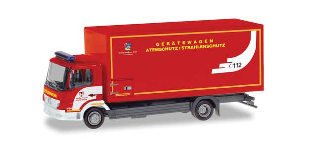 Mercedes-Benz Atego Box-Body Truck - Assembled -- Emergency (Respiratory Protection, red, white, German Lettering)
