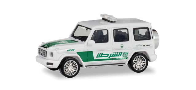 Mercedes-Benz G Klasse SUV - Assembled -- Dubai Police (white, green, Arabic Lettering)