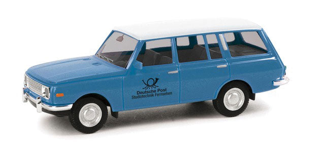 1966 Wartburg 353 Tourist Station Wagon - Assembled -- German Post TV (blue, white, German Lettering)
