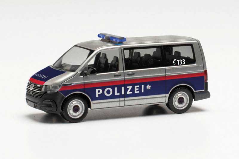 Volkswagen T6.1 Passenger Van - Assembled -- Police (silver, blue, red, German Lettering)