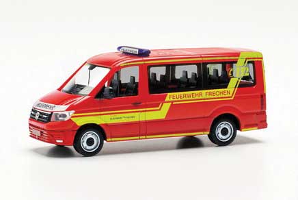 Volkswagen Crafter Passenger Van w/Standard Roof - Assembled -- Fire Department (red, yellow, German Lettering)