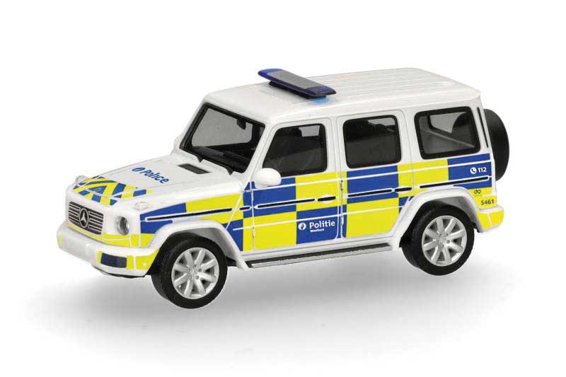 Mercedes-Benz G Klasse SUV - Assembled -- Belgium Police (white, blue, yellow, French Lettering)