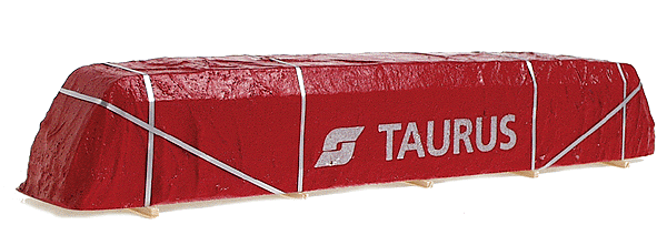 Flatcar Loads -- Loco Shell Under Tarp