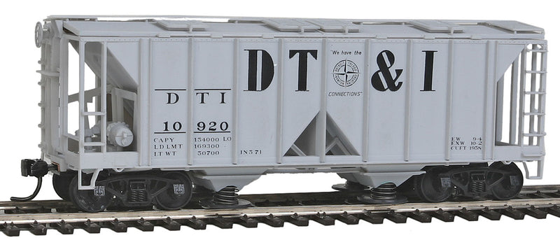 Bowser 70-Ton Deluxe 2-Bay Covered Hopper Track Cleaning Car -- Detroit Toledo & Ironton (gray) w/Kadee(R) Couplers