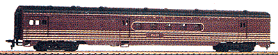 Pullman Standard Corrugated Side Streamline Railway Post Office (RPO) -- PRR "Fleet of Modernism" (Tuscan, black roof, gold stripes & lettering)