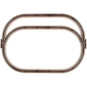 Industrial Rail(TM) Roadbed Track Deluxe Passing Track Expansion Pack 3-Rail -- Left & Right Manual Switch, 10" Uncoupler, Four 10" Straights, 4 O-36 Curv