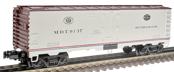 Industrial Rail(R) Refrigerator Car, 3-Rail -- New York Central (white, brown, black, red, blue)