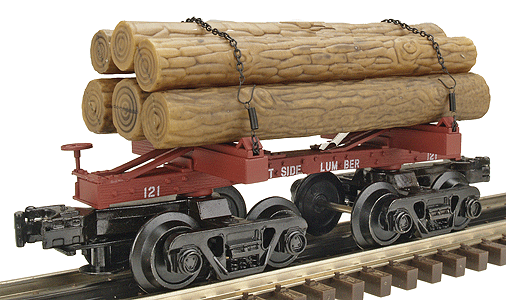 Skeleton Log Car w/Log Load 3-Rail -- Westside Lumber