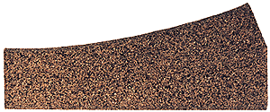 Cork Roadbed Precut Switch Pad -- For Left Hand Small Radius Turnout