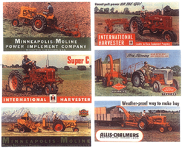 Billboard Signs -- Vintage Tractors 1940s-50s pkg(6)