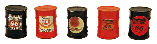 Custom Oil Barrel pkg(5) -- Phillips 66 (orange, black)