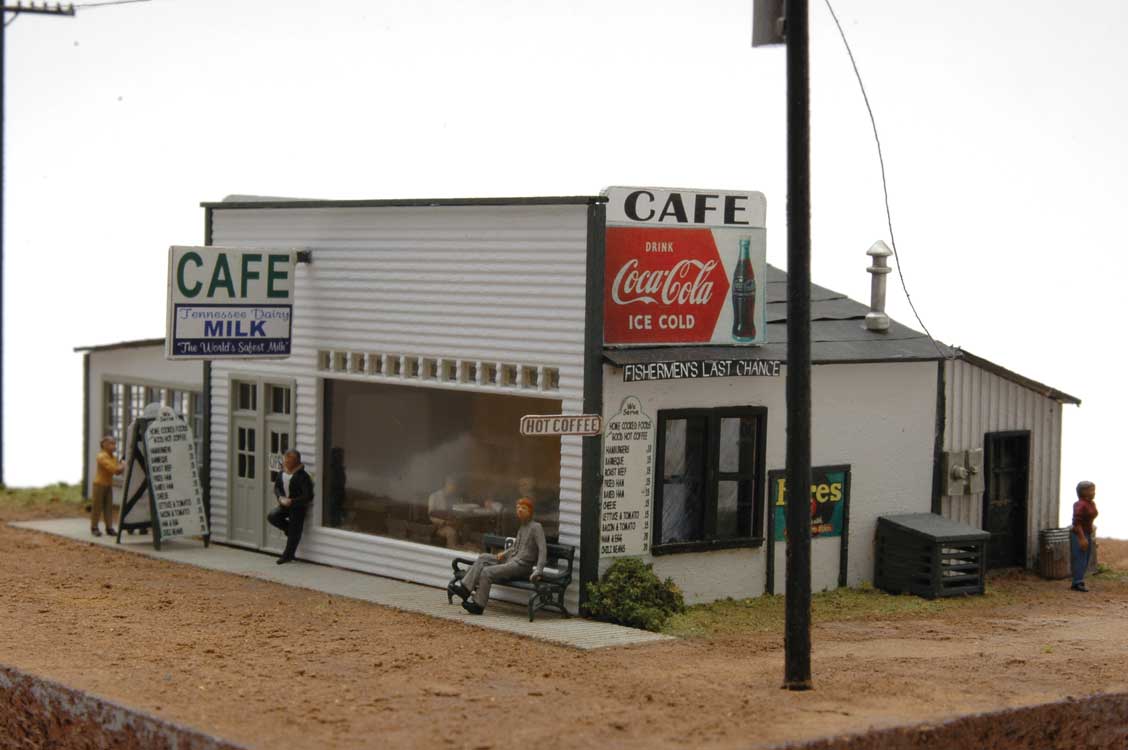 Rockfish Cafe -- Laser-Cut Wood Kit - With Interior - 7-1/4 x 3-1/4" 18.4 x 8.3cm