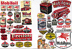 Signs/Posters -- Gas Station & Oil Company 1940s-1950s (41 Signs)