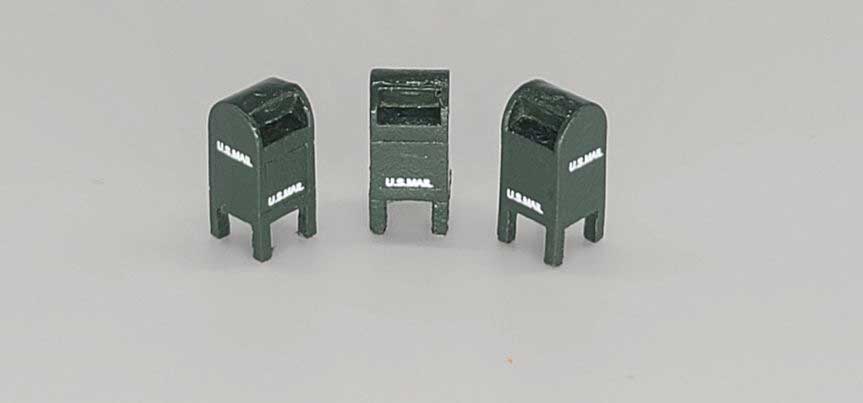 Pre-1955 Custom U.S. Street Mailbox -- Green pkg(3)