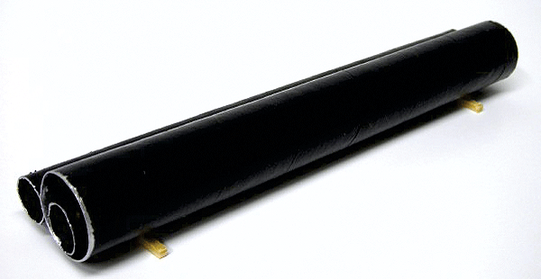 Freight Car Load -- Nested Long Pipe Load (black), stack of 3