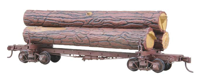 #102 Skeleton Log Car with Logs - Kit -- Undecorated-1