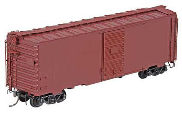 Pullman-Standard PS-1 40' Boxcar w/6' Door - Ready to Run -- Undecorated (Dark Tuscan)-1